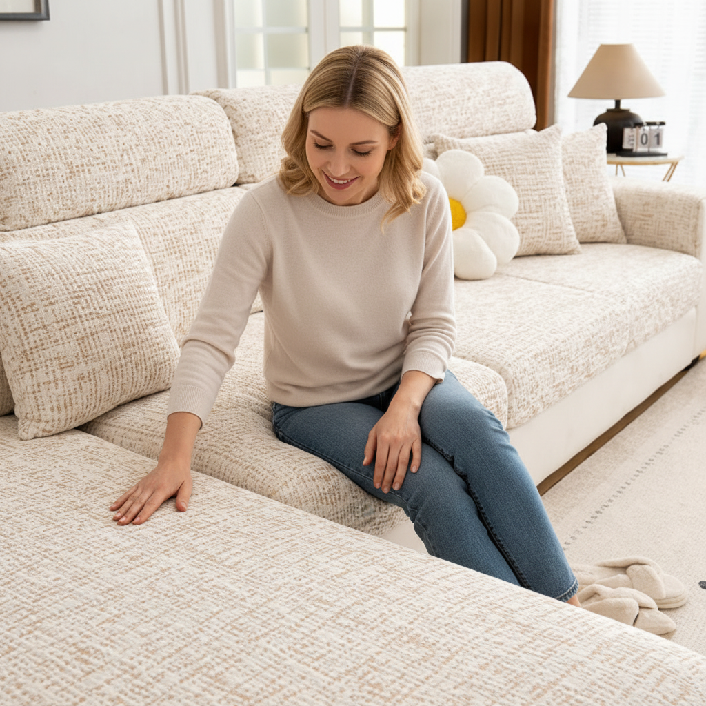 Anti-Slip Classic Cushion Sectional L Shaped Sofa Couch Cover
