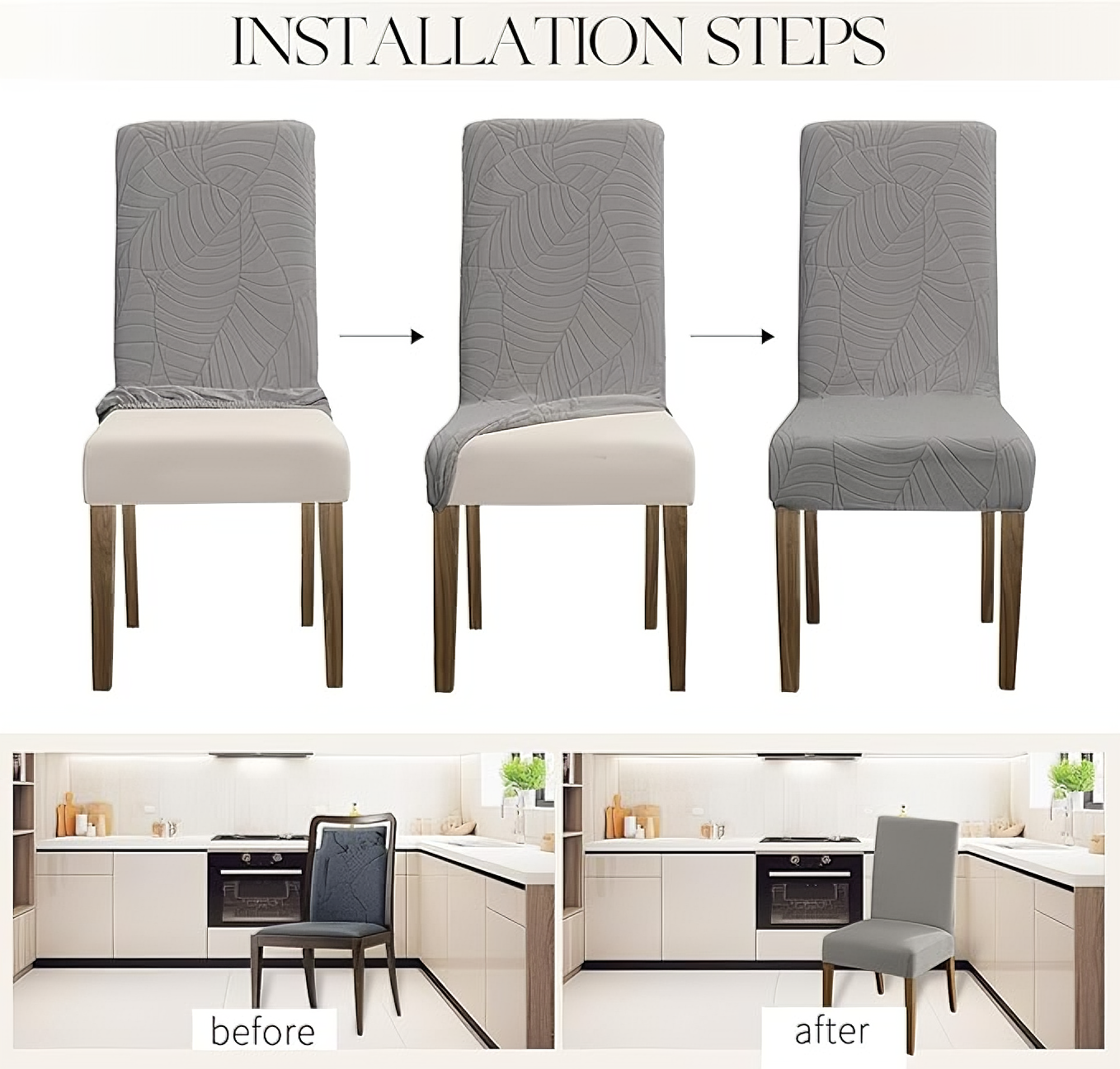 Jacquard Slipcover Leaf Chair Seat Cover