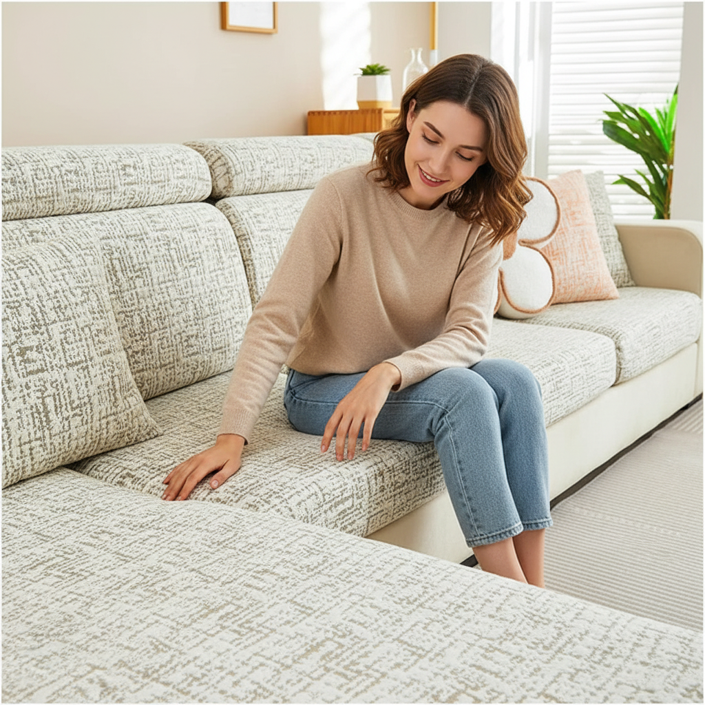 Anti-Slip Boho Cushion Sectional L Shaped Sofa Couch Cover