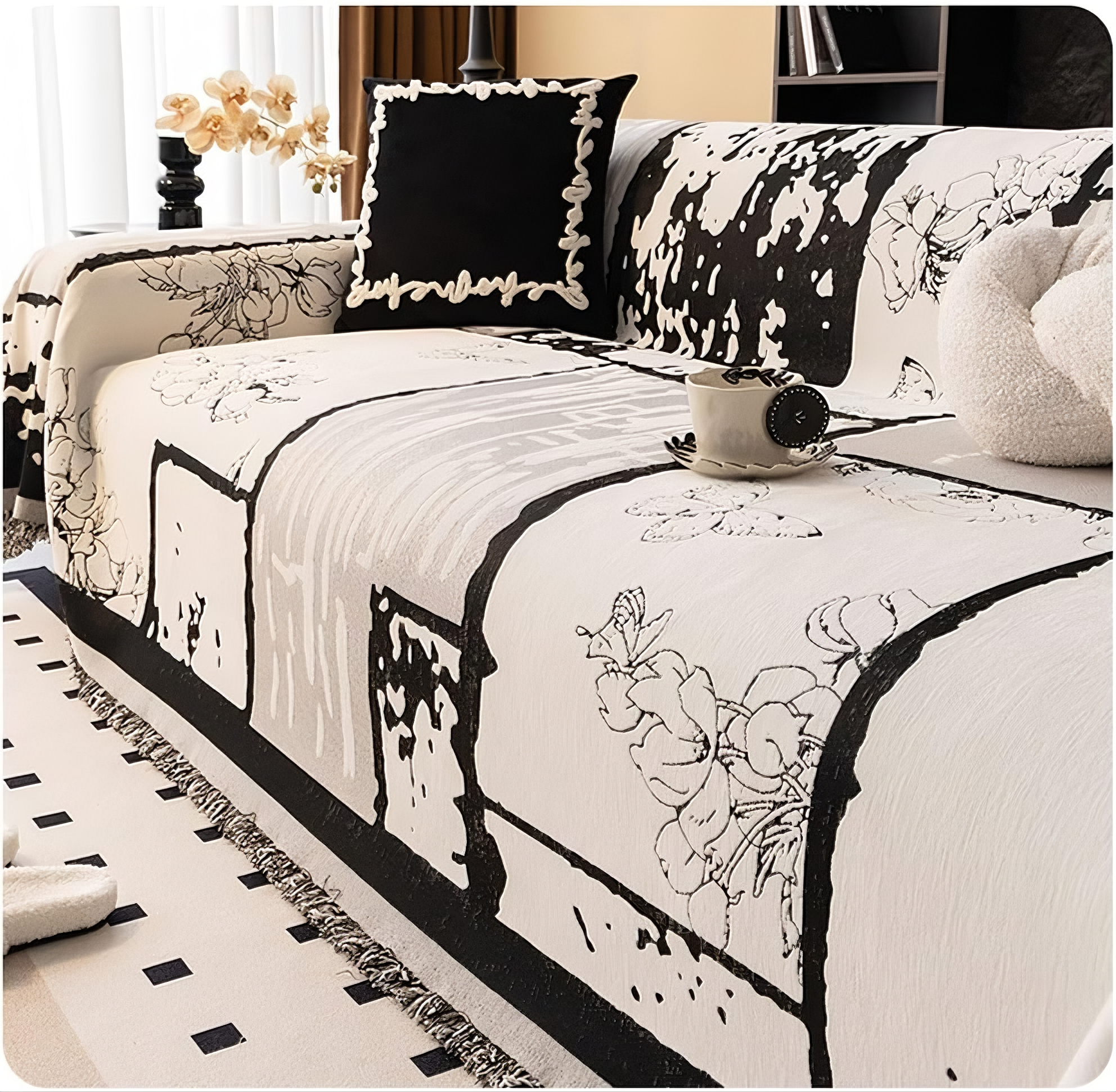 Elegance Anti-Slip Boho Tassels Sofa Couch Cover