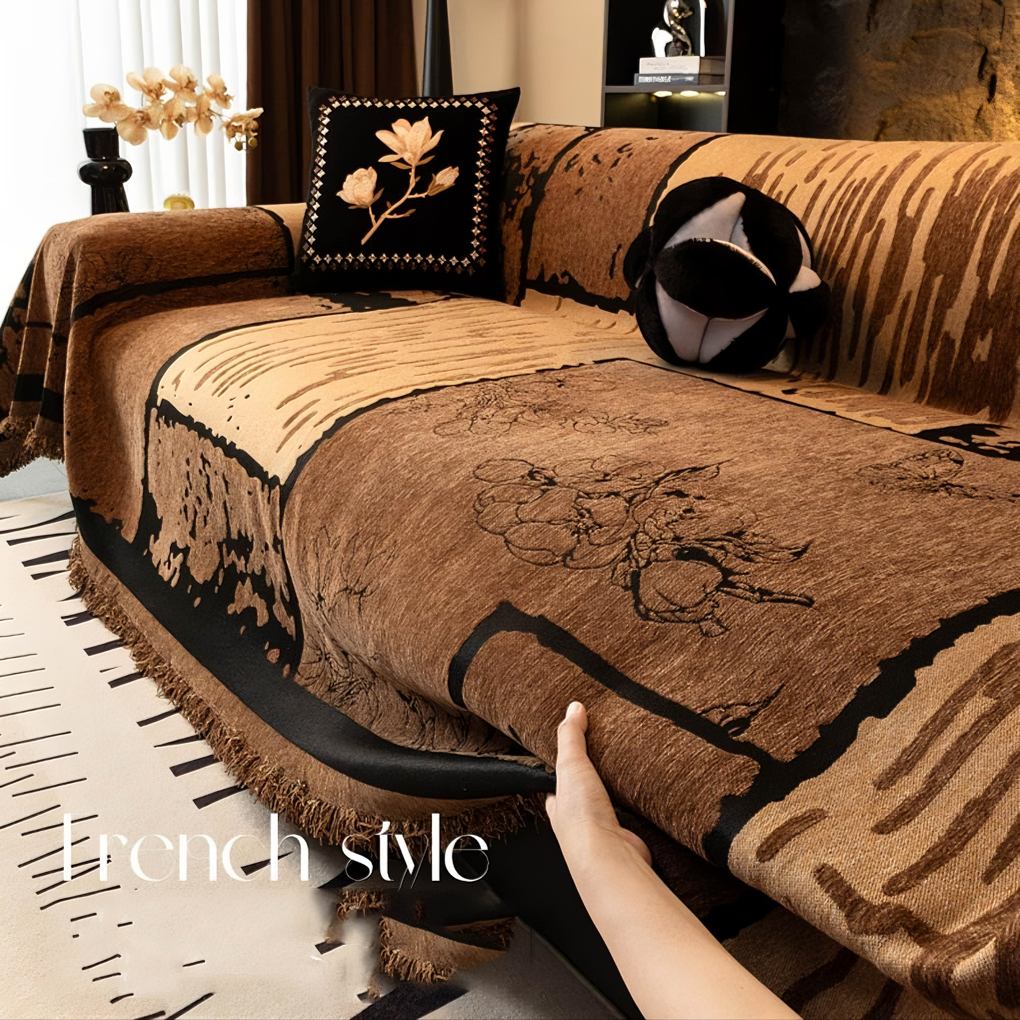 Elegance Anti-Slip Boho Tassels Sofa Couch Cover