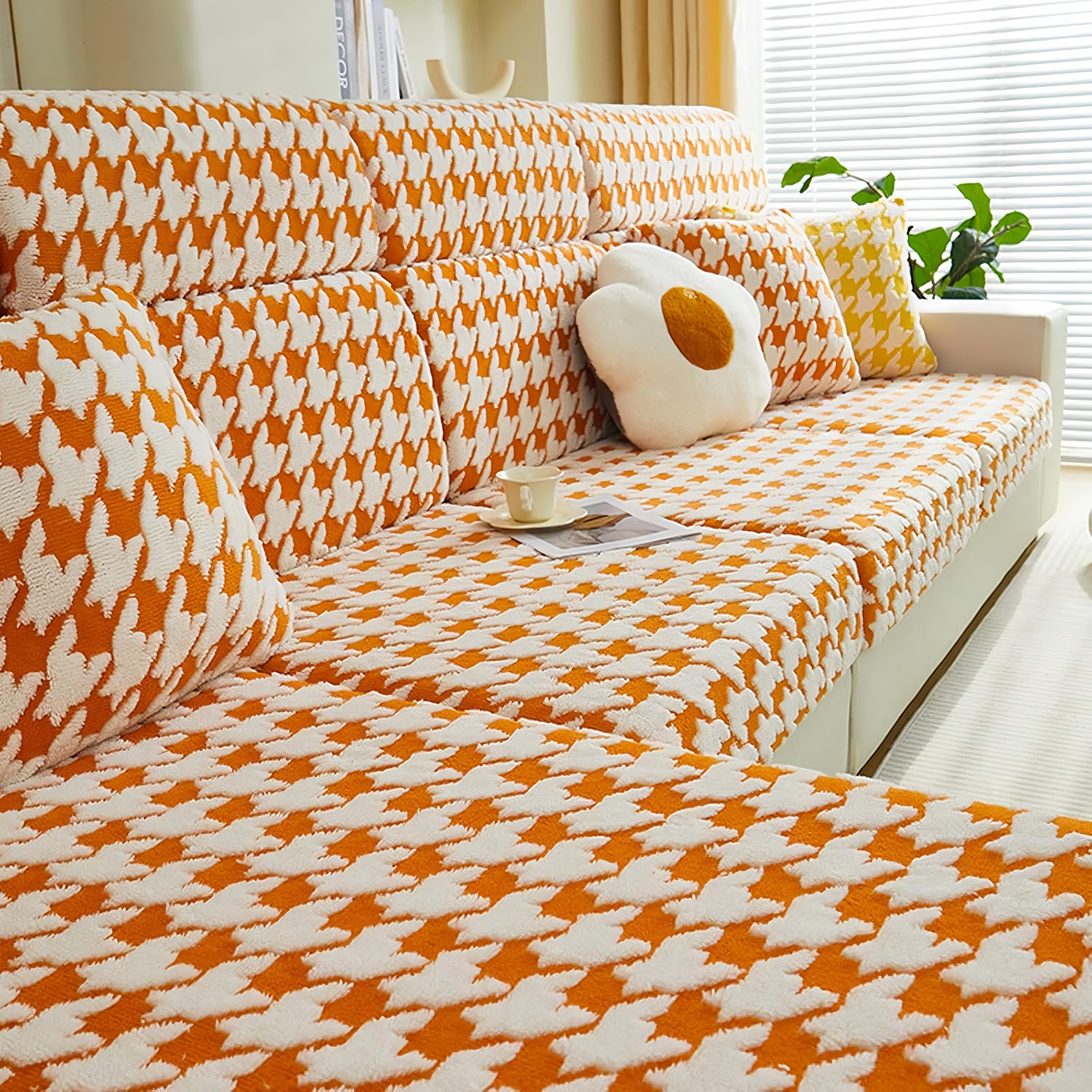 L Shaped classic Sectional Plush Cushion Sofa Couch Cover
