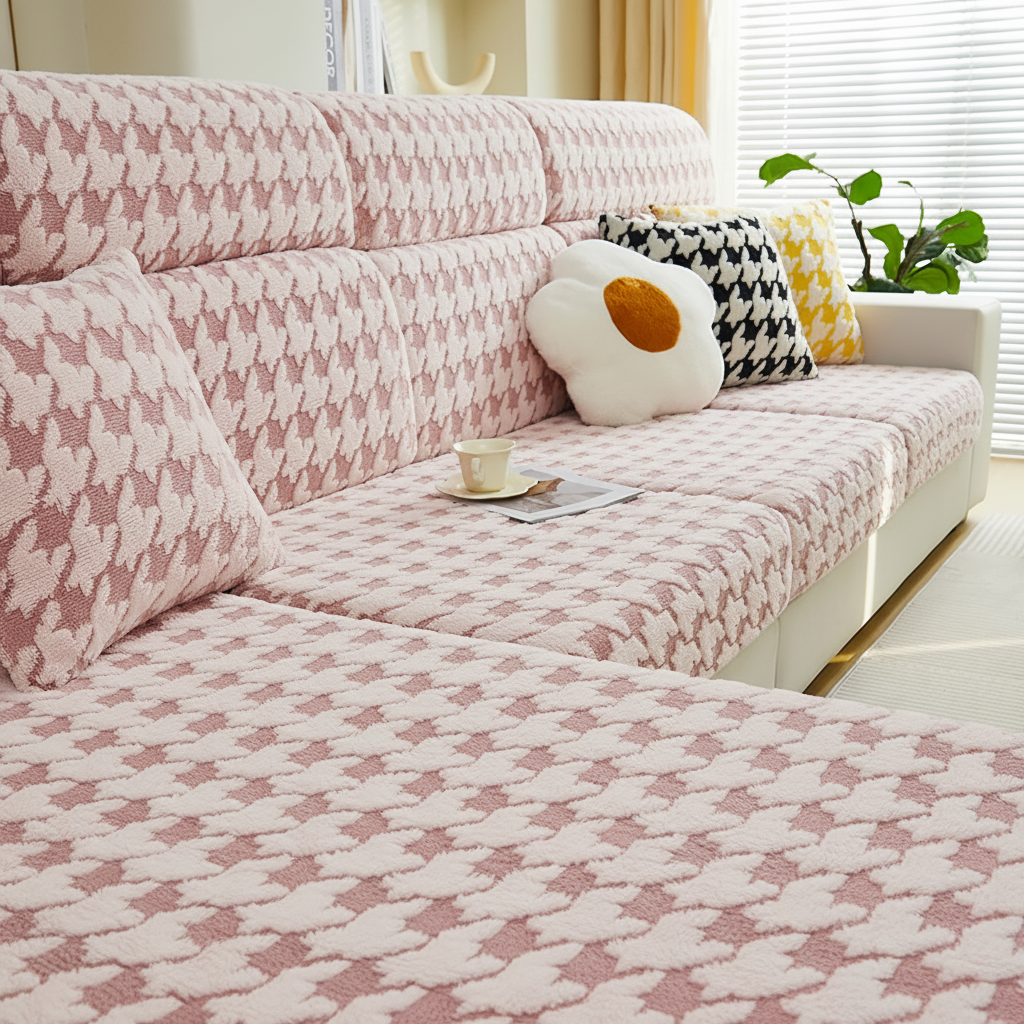 L Shaped classic Sectional Plush Cushion Sofa Couch Cover