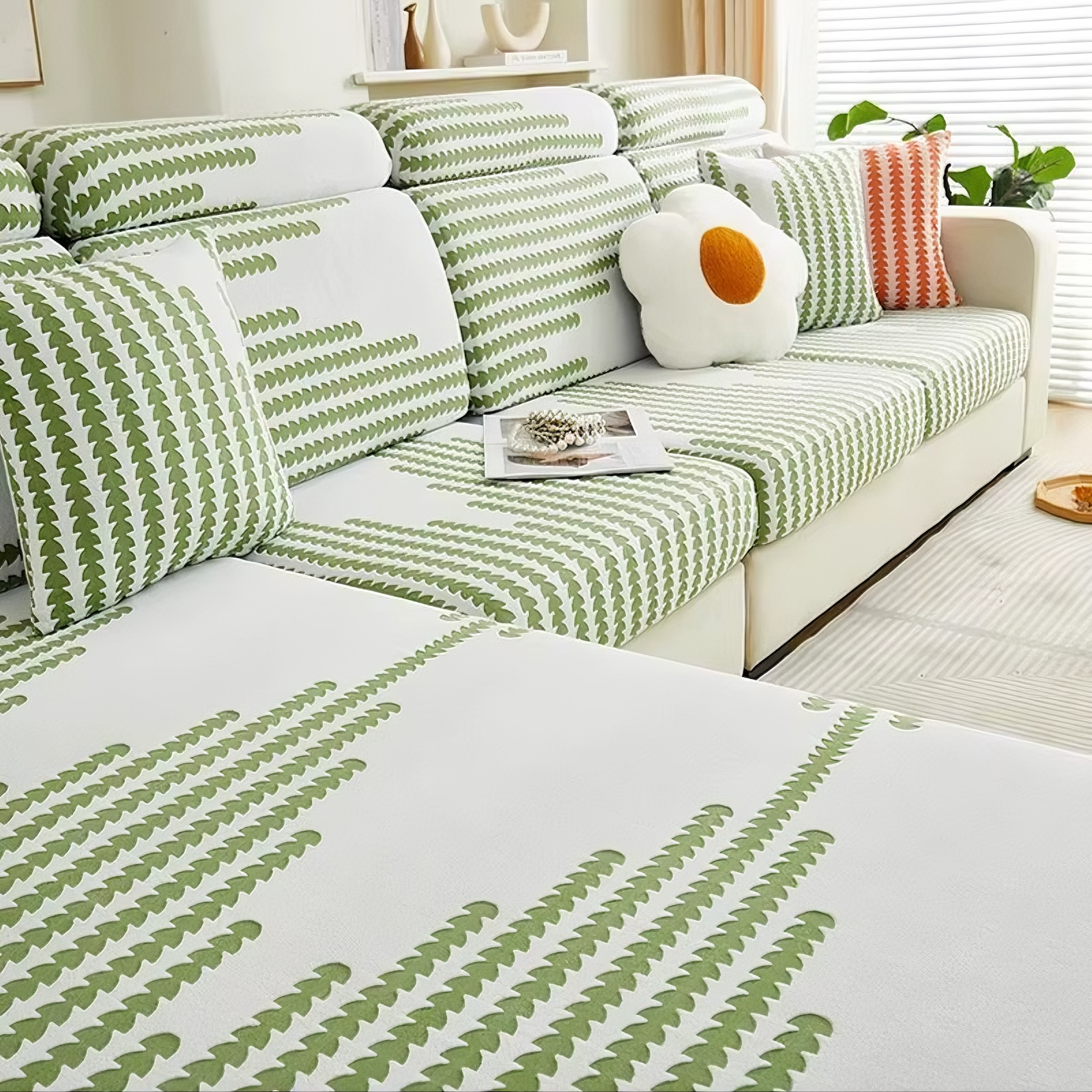 Anti-Slip L Shaped Geometric Cushion Sofa Couch Cover