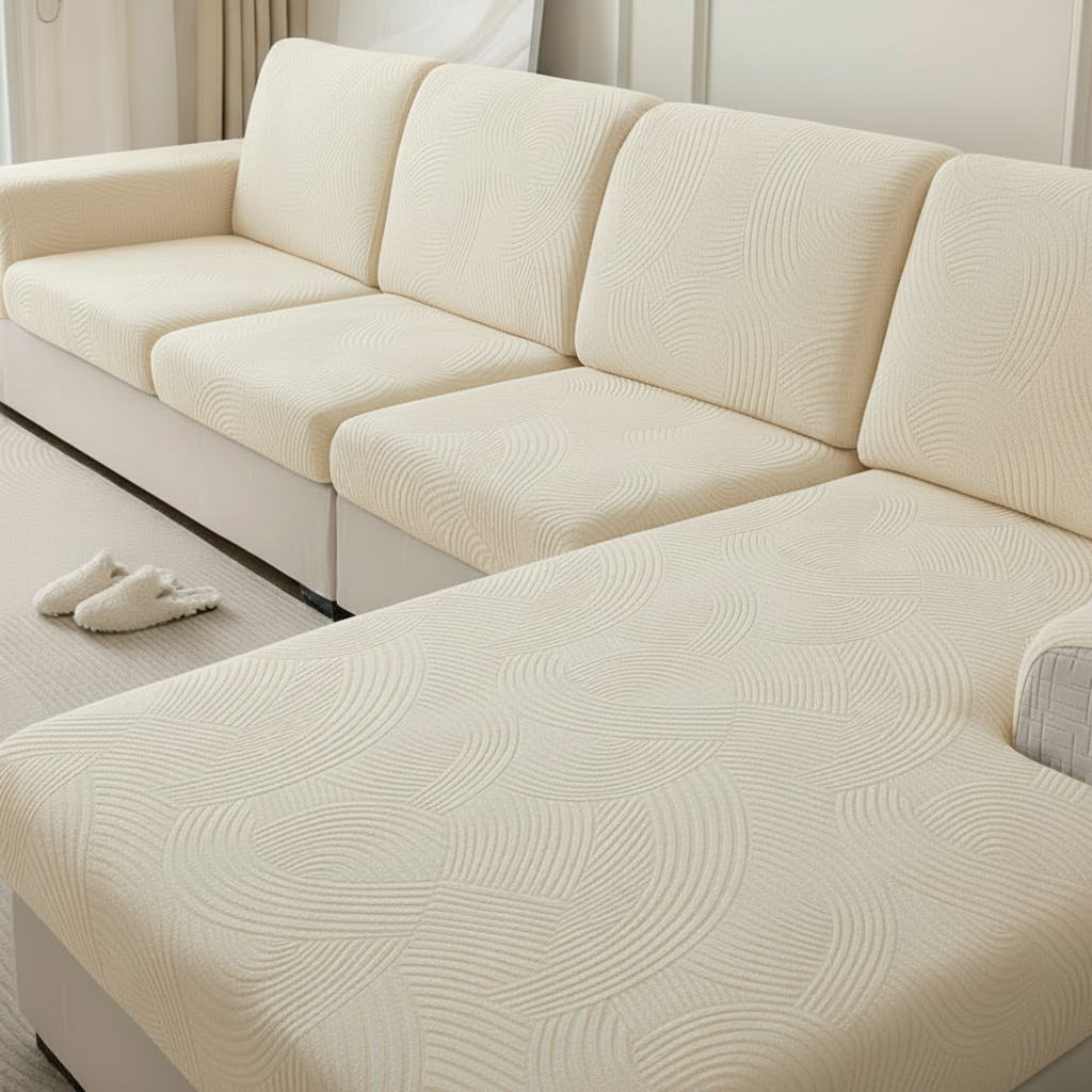 Anti Slip Geometric L Shaped Sectional Cushion Sofa Couch Cover