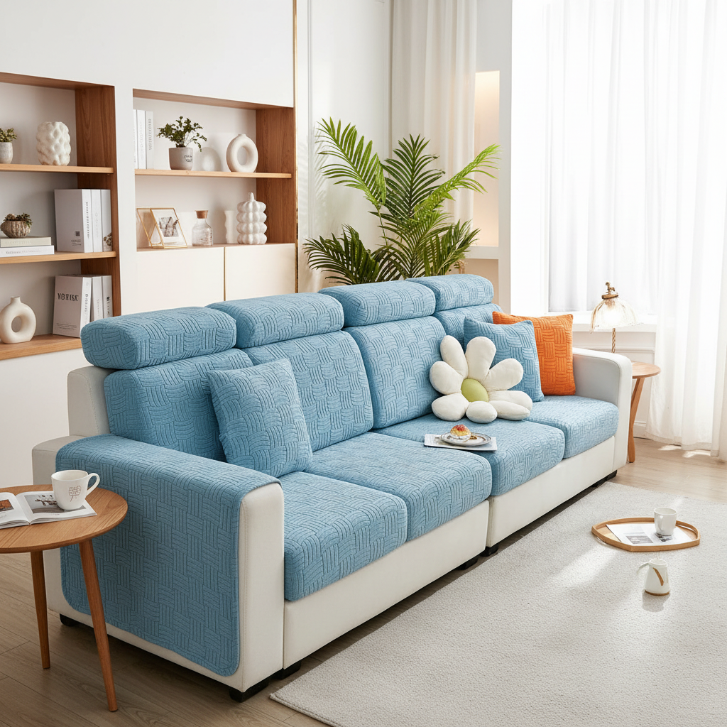 Anti-Slip L Shaped Geometric Cushion Sofa Couch Cover
