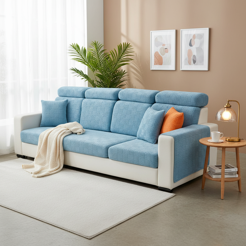 Anti-Slip L Shaped Geometric Cushion Sofa Couch Cover