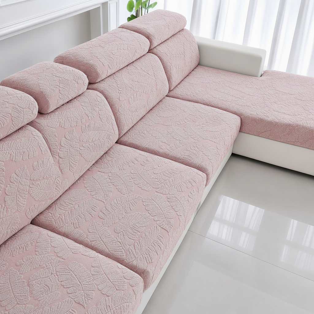 Anti Slip Leaf L Shaped Sectional Cushion Sofa Couch Cover