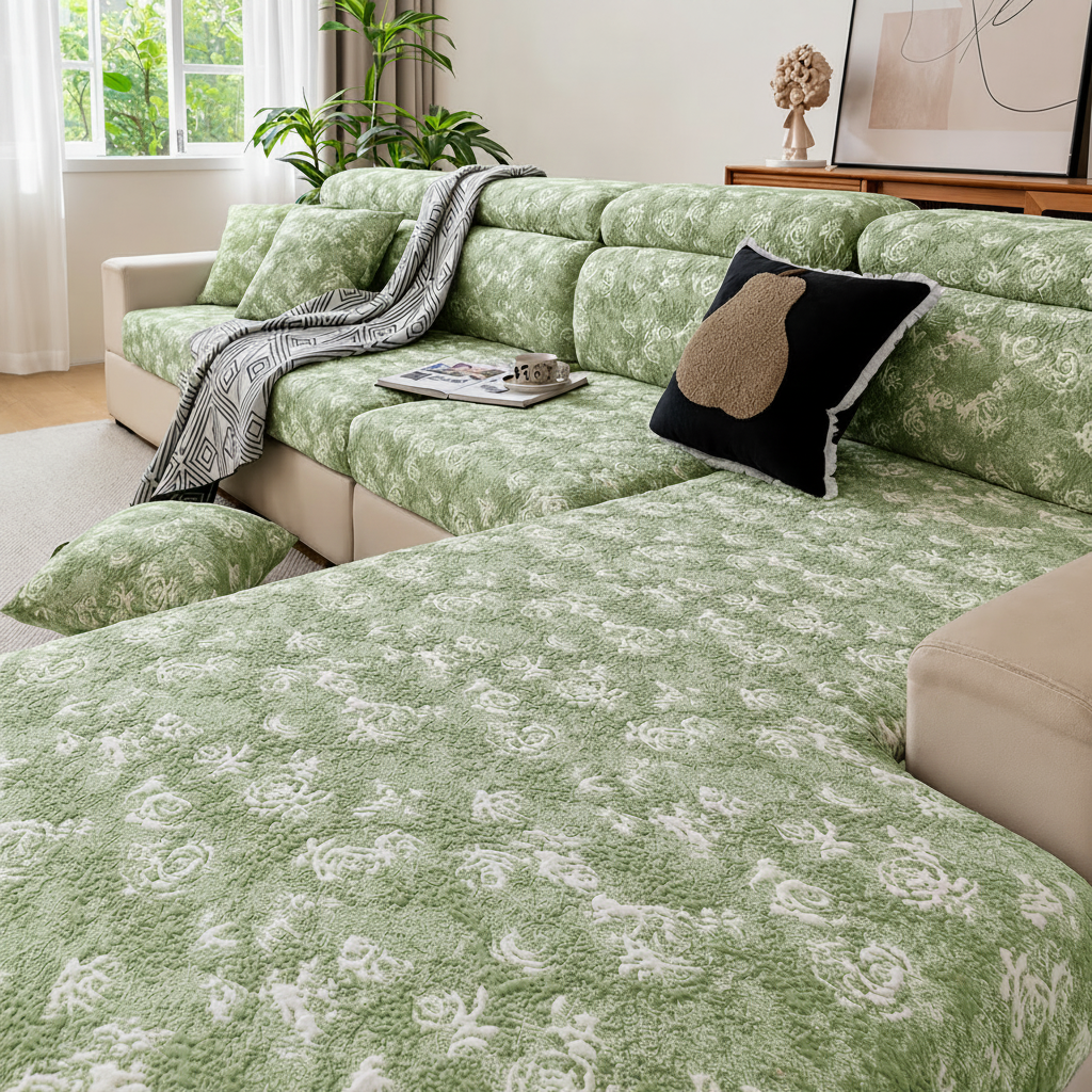 L Shaped Sectional Floral Cushion Sofa Couch Cover