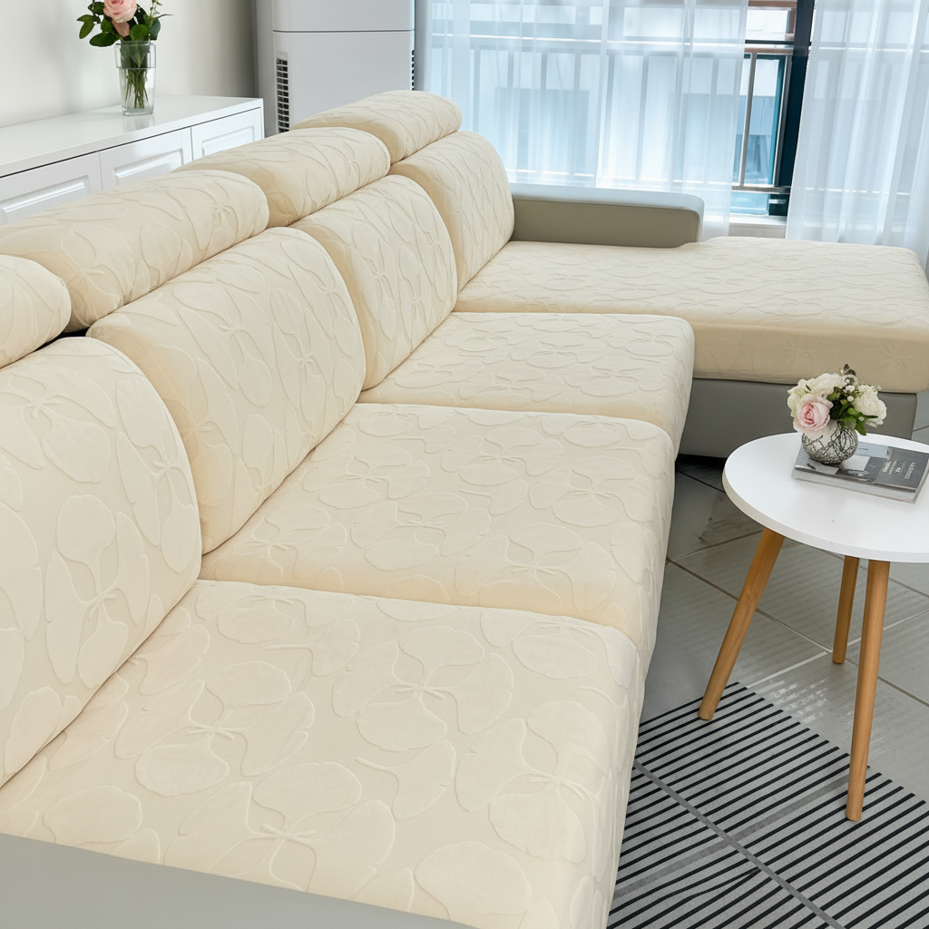 Anti Slip Floral L Shaped Sectional Cushion Sofa Couch Cover