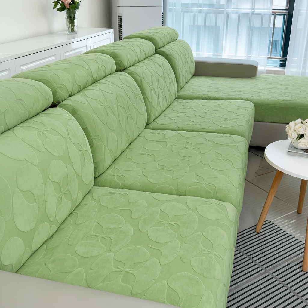 Anti Slip Floral L Shaped Sectional Cushion Sofa Couch Cover