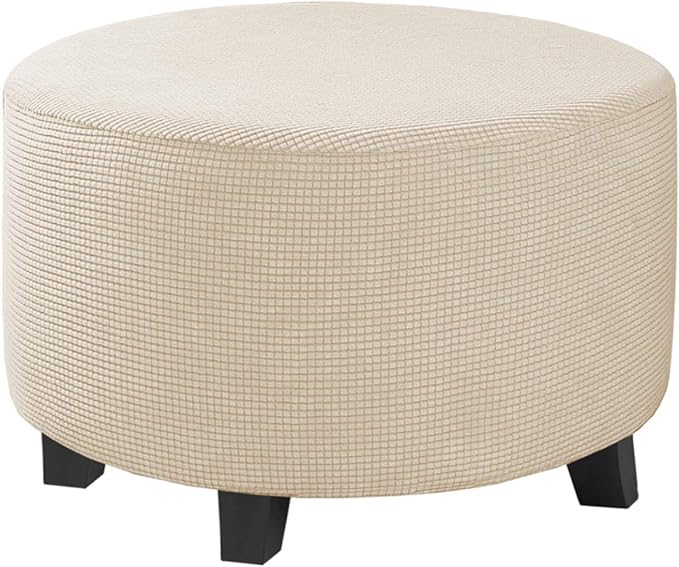Round Slipcovers Jacquard Ottoman Cover
