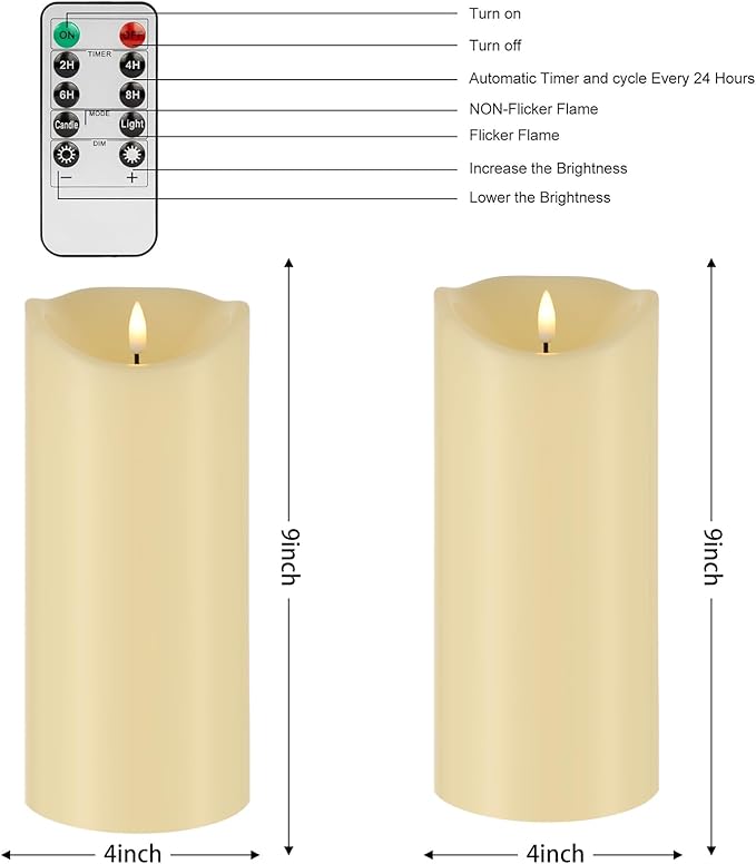 Magic Clear Glass Flameless LED Pillar Candle
