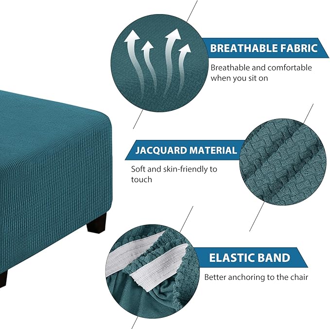 Square Slipcovers Jacquard Ottoman Cover