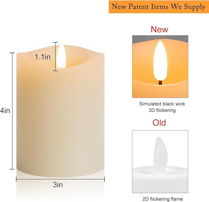 Magic Clear Glass Flameless LED Pillar Candle