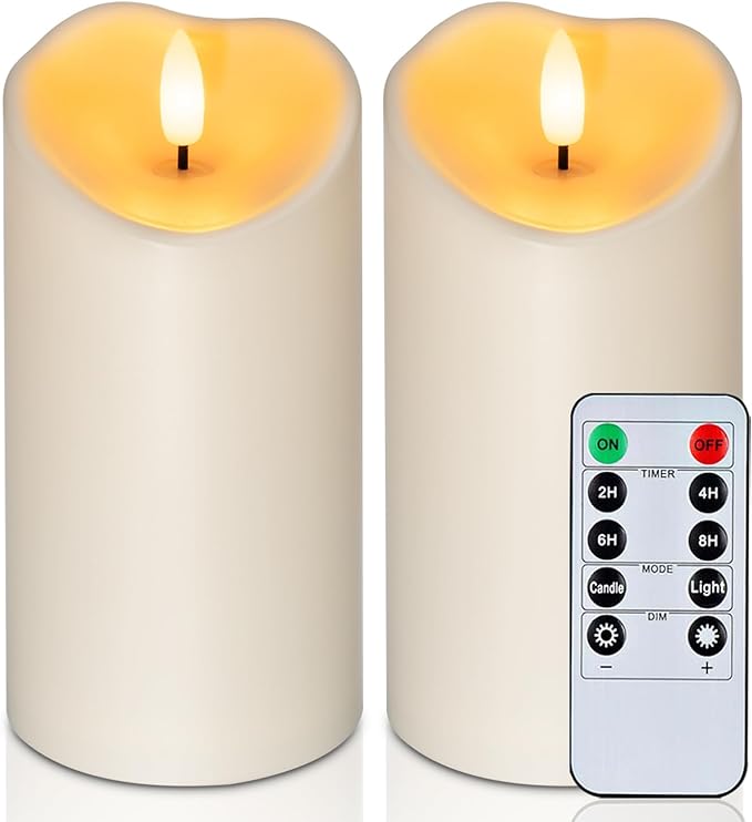 Magic Clear Glass Flameless LED Pillar Candle