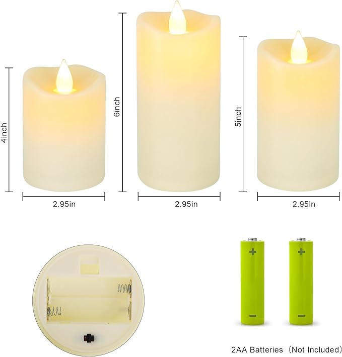 Magic Clear Glass Flameless LED Pillar Candle
