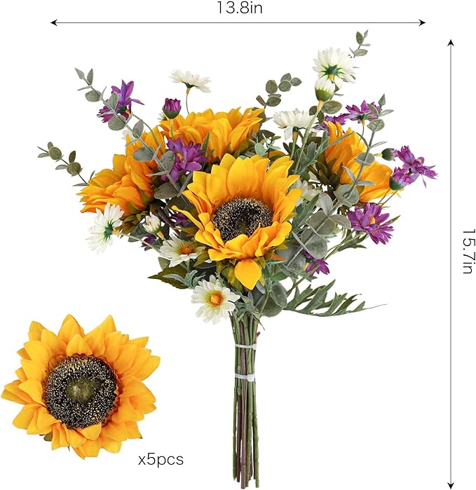 Faux Artificial Bouquet Sunflower Flower