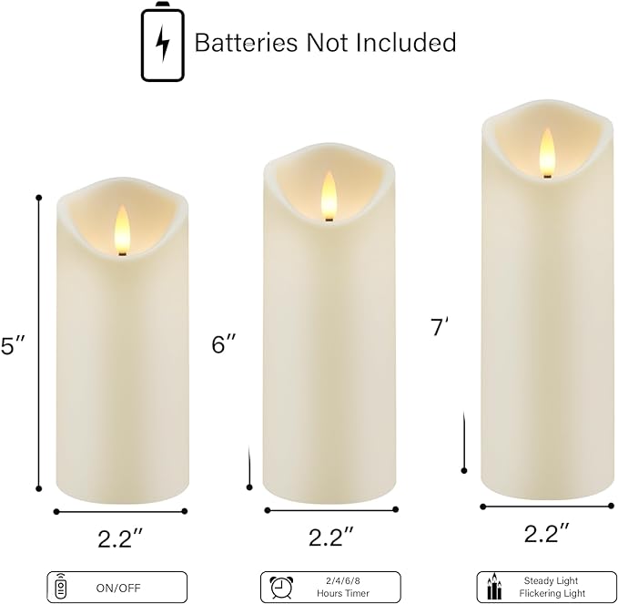 Magic Clear Glass Flameless LED Pillar Candle