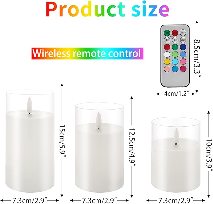 Magic Clear Glass Flameless LED Pillar Candle