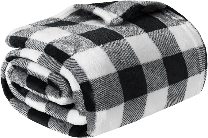 Buffalo Plaid Checkered Fuzzy Fleece Blanket