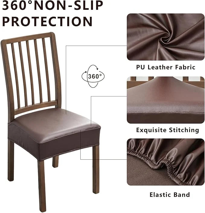 PU Leather Stretchy Slipcover Dinning Chair Seat Cover