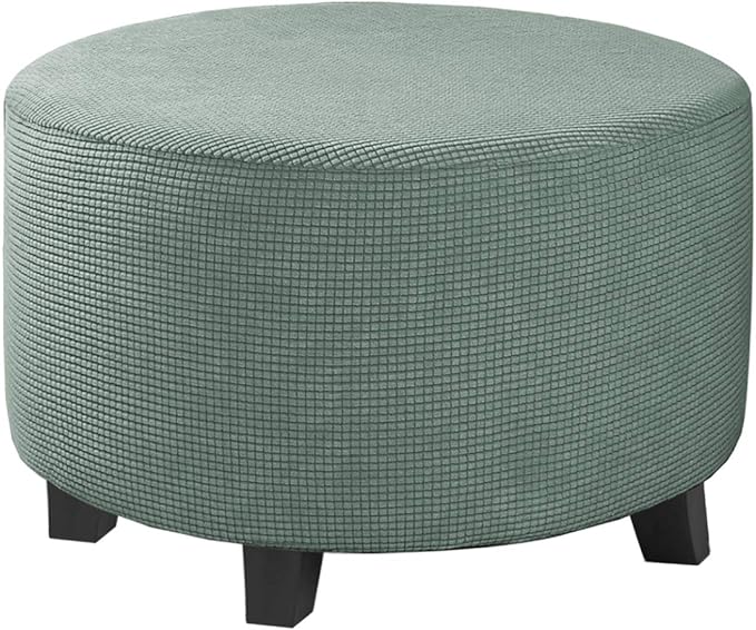 Round Slipcovers Jacquard Ottoman Cover