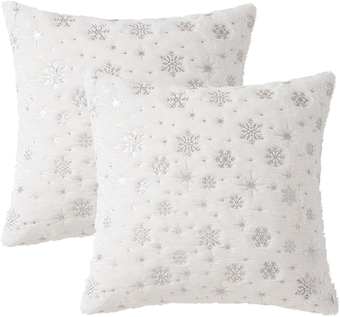 Snowflake Throw Christmas Pillow Cushion Cover Case