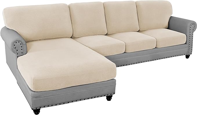 L Shaped Jacquard Cushion Slipcover Sofa Couch Cover