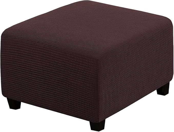 Square Slipcovers Jacquard Ottoman Cover