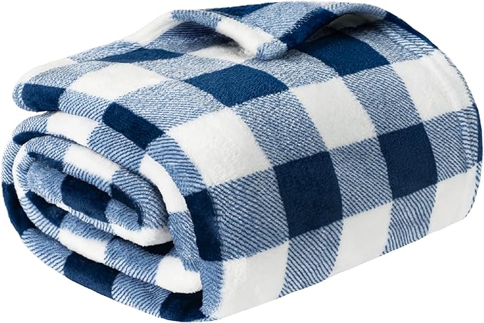 Buffalo Plaid Checkered Fuzzy Fleece Blanket