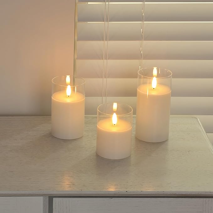 Magic Clear Glass Flameless LED Pillar Candle