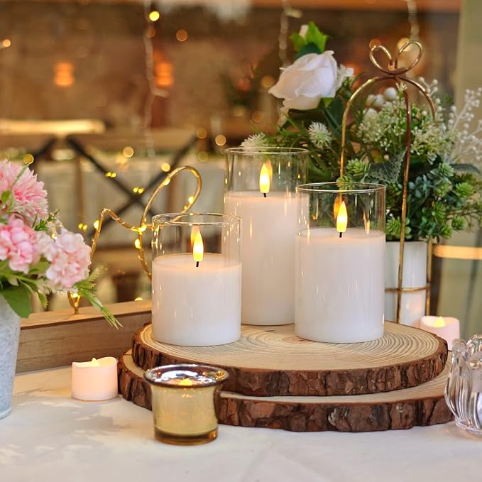 Magic Clear Glass Flameless LED Pillar Candle