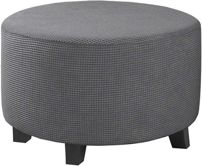 Round Slipcovers Jacquard Ottoman Cover