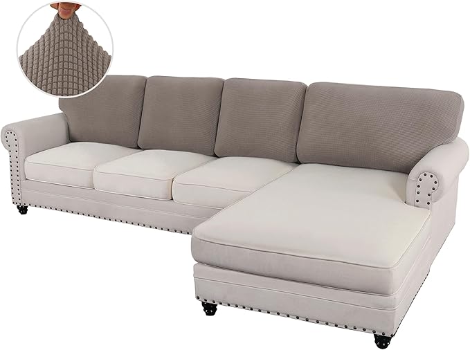 L Shaped Jacquard Cushion Slipcover Sofa Couch Cover
