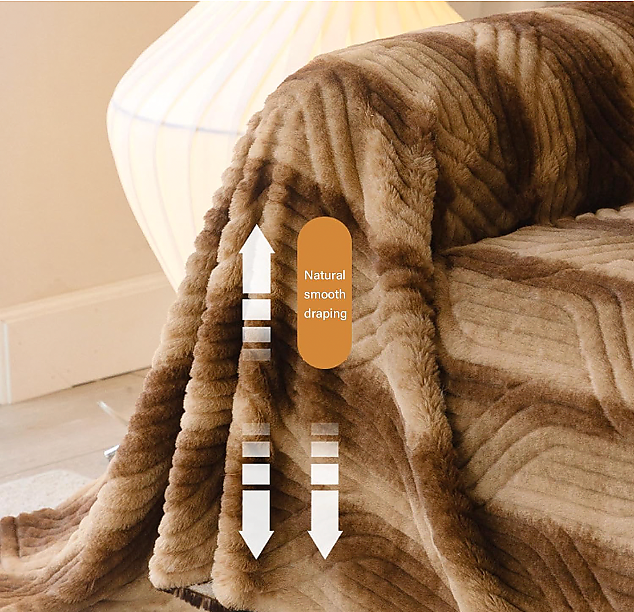 Casual Fuzzy Geometric Plush Sofa Couch Cover